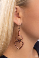 Paparazzi Accessories Padlock Your Heart - Copper Earring