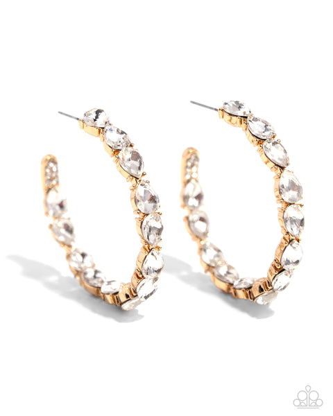 Paparazzi Accessories Presidential Pizzazz - Gold Hoop Earring