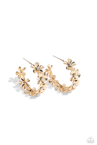 Paparazzi Accessories Floral Flamenco - Gold Hoop Earring