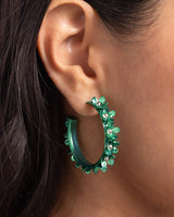 Paparazzi Accessories Fashionable Flower Crown - Green Hoop Earring