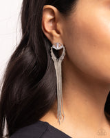 Paparazzi Accessories Elongated Effervescence - White Earring