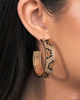 Paparazzi Accessories Cheetah Clique - Gold Hoop Earrings