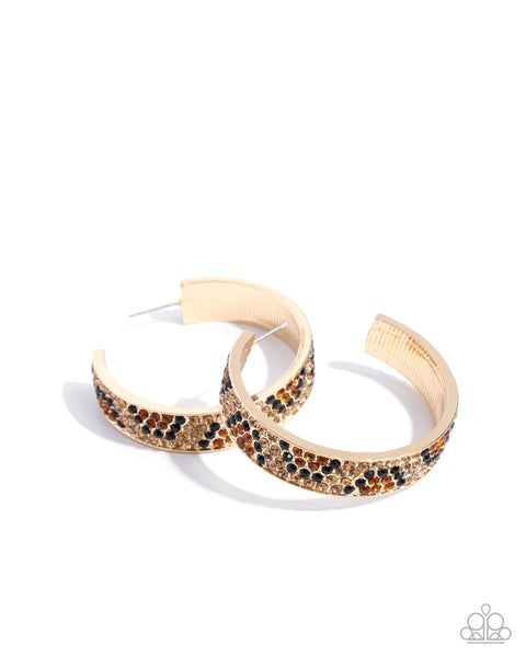 Paparazzi Accessories Cheetah Clique - Gold Hoop Earrings