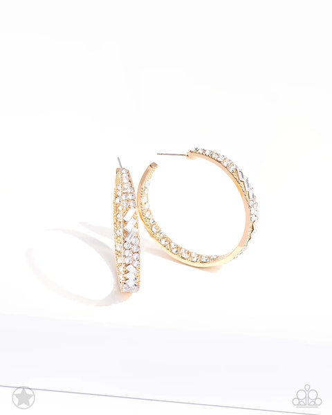Paparazzi Accessories GLITZY By Association - Gold Hoop Earring
