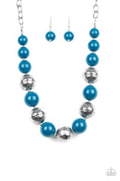 Paparazzi Accessories Floral Fusion Blue Necklace Set