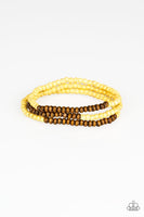 Paparazzi Accessories - Woodland Wanderer Yellow/Brown Bracelet