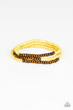 Paparazzi Accessories - Woodland Wanderer Yellow/Brown Bracelet