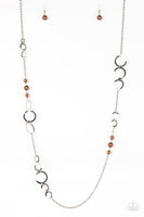Paparazzi Accessories - Glowest of Glow Brown Necklace Set
