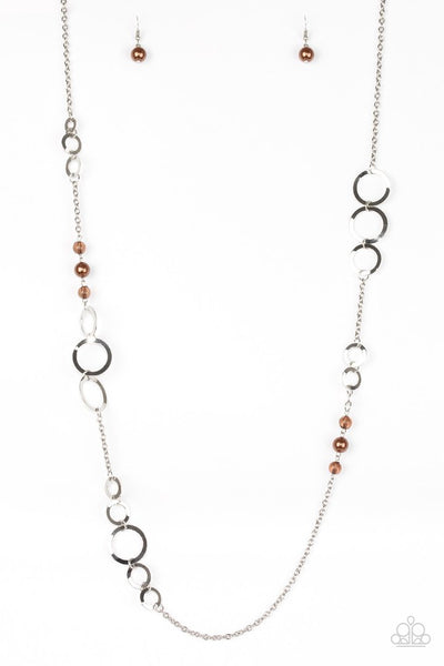 Paparazzi Accessories - Glowest of Glow Brown Necklace Set