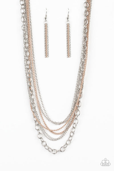 Paparazzi Accessories - Intensely Industrial Brown Necklace Set