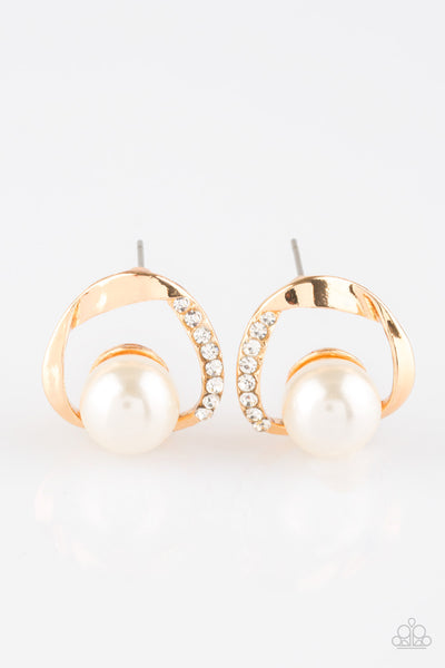 Paparazzi Accessories Stylishly Suave Gold Post Earring