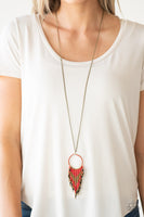 Paparazzi Accessories Badlands Beauty Red Necklace Set