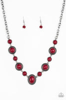 Paparazzi Accessories Voyager Vibes Red Necklace Set