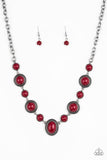 Paparazzi Accessories Voyager Vibes Red Necklace Set
