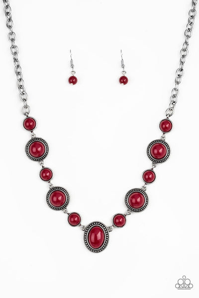 Paparazzi Accessories Voyager Vibes Red Necklace Set