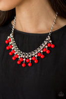 Paparazzi Accessories Friday Night Fringe Red Necklace Set