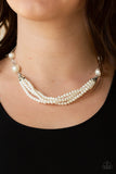 Paparazzi Accessories One-WOMAN Show - White Pearl Necklace Set