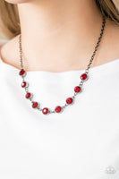 Paparazzi Accessories Starlit Socials - Red Necklace Set