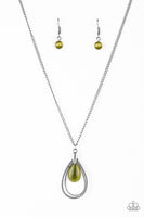 Paparazzi Accessories Teardrop Tranquility Green Necklace Set
