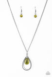 Paparazzi Accessories Teardrop Tranquility Green Necklace Set