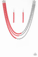 Paparazzi Accessories Turn Up The Volume Red Necklace Set