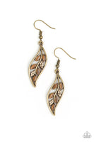 Paparazzi Accessories Sparkling Stems Brass Earrings