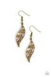Paparazzi Accessories Sparkling Stems Brass Earrings