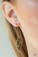 Paparazzi Accessories Sparkling Stems Brass Earrings