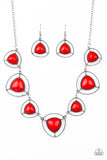 Paparazzi Accessories Make A Point Red Necklace Set