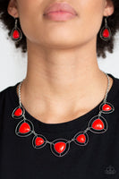 Paparazzi Accessories Make A Point Red Necklace Set