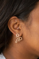 Paparazzi Accessories Six-Sided Shimmer Gold Earring
