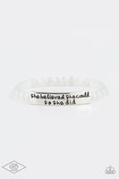 Paparazzi Accessories So She Did - White Bracelet