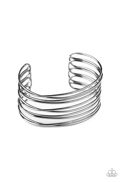 Paparazzi Accessories HAUTE Wired Black (Gunmetal) Bracelet