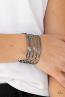 Paparazzi Accessories HAUTE Wired Black (Gunmetal) Bracelet