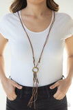 Paparazzi Accessories Tasseled Trinket Brass Necklace