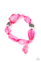 Paparazzi Accessories Gemstone Glamour Pink Acrylic Bracelet
