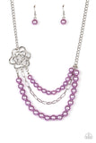 Paparazzi Accessories Fabulously Floral Purple Necklace Set