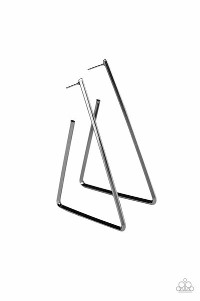 Paparazzi Accessories Go Ahead and TRI - Black Earring