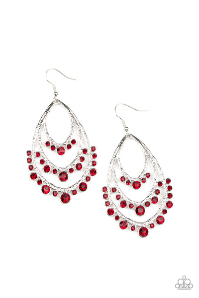 Paparazzi Accessories Break Out In TIERS - Red Earrings