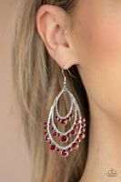 Paparazzi Accessories Break Out In TIERS - Red Earrings