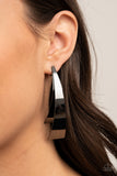 Paparazzi Accessories Underestimated Edge - Black Earring - December Life of the Party