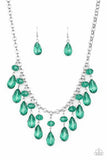 Paparazzi Accessories Crystal Enchantment - Green Necklace Set