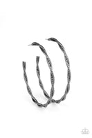 Paparazzi Accessories Totally Throttled - Black Hoop Earring