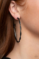 Paparazzi Accessories Totally Throttled - Black Hoop Earring
