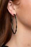 Paparazzi Accessories Totally Throttled - Black Hoop Earring