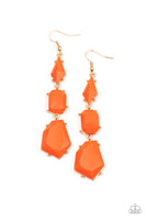 Paparazzi Accessories Geo Getaway - Orange Earrings