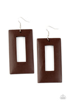 Paparazzi Accessories Totally Framed - Brown Earring