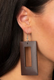 Paparazzi Accessories Totally Framed - Brown Earring