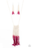 Paparazzi Accessories Surfin The Net - Pink Necklace Set