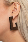 Paparazzi Accessories The Girl Next OUTDOOR - Brown Earring